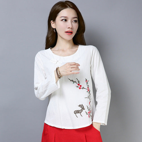 2019 Women's Embroidered Chinese Top