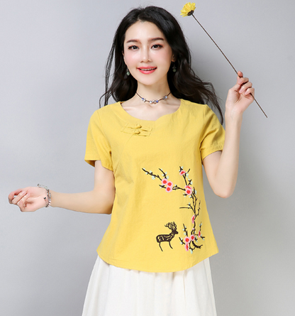 2019 Women's Embroidered Chinese Top